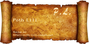 Poth Lili névjegykártya